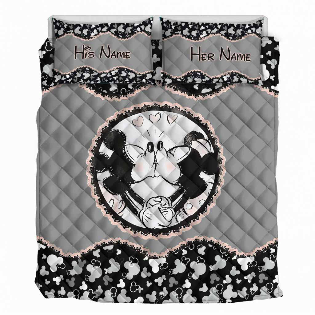 Mouse Ears Couple - Personalized Quilt Set