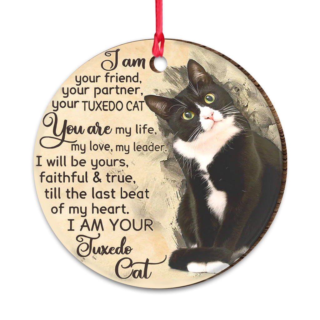 Tuxedo Cat I Am Your Friend - Cat Ornament (Printed On Both Sides) 1022