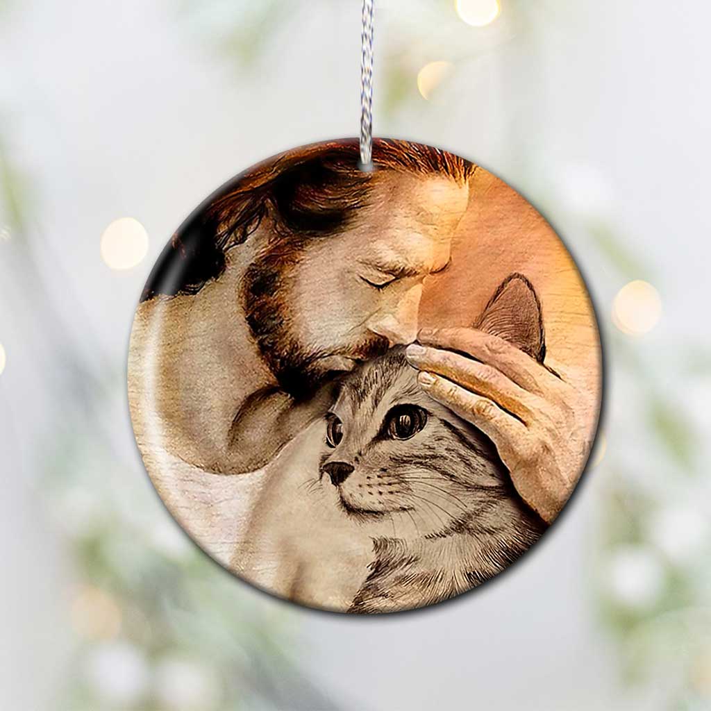 Cat With Jesus - Cat Ornament (Printed On Both Sides) 1022