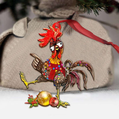 Funny Chicken With Baubles - Chicken Ornament (Printed On Both Sides) 1122