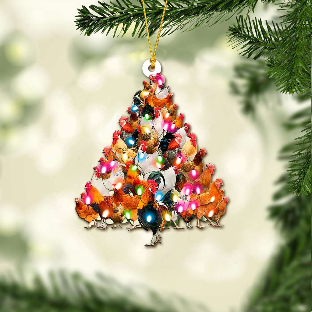 Chicken Roosters And Hens Tree - Chicken Ornament (Printed On Both Sides) 1122