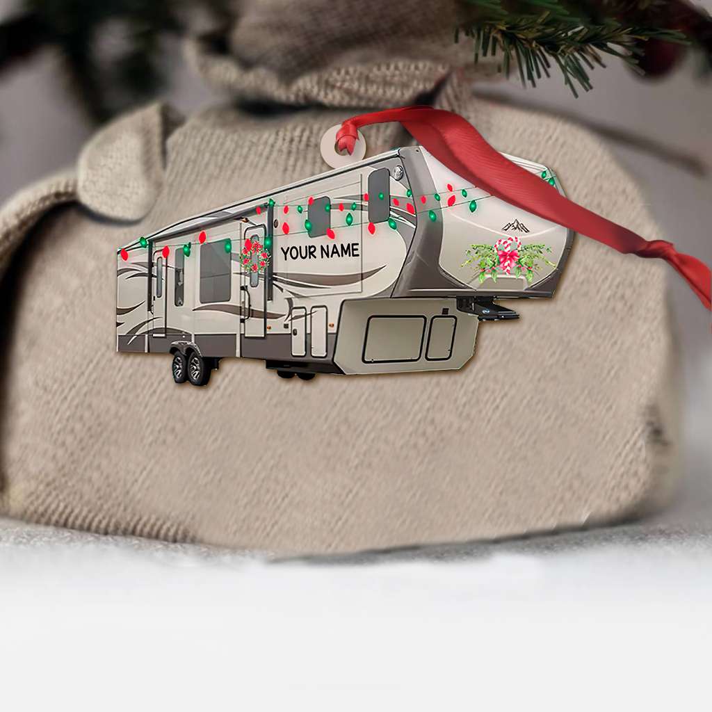 Fifth Wheel Camping RV - Personalized Camping Ornament (Printed On Both Sides) 1022