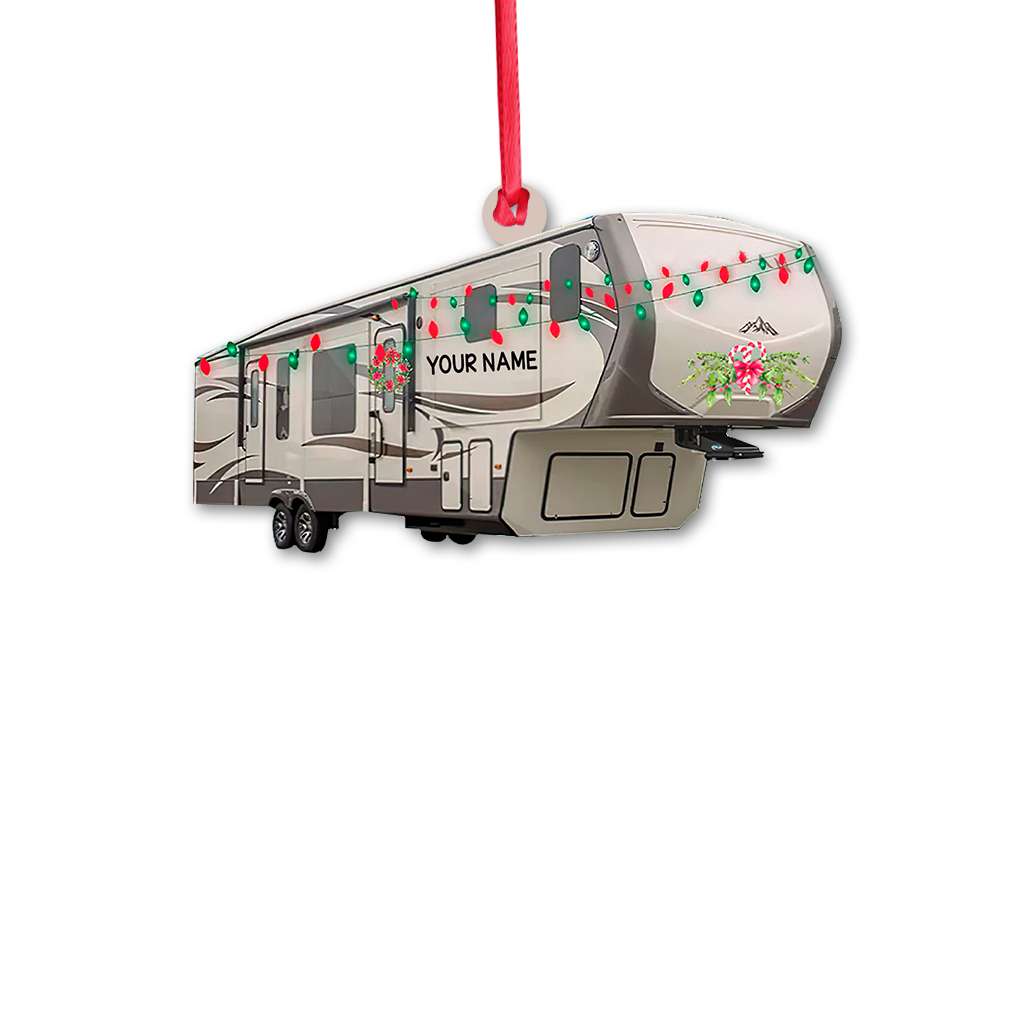 Fifth Wheel Camping RV - Personalized Camping Ornament (Printed On Both Sides) 1022