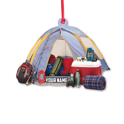 Camping Tent - Personalized Camping Ornament (Printed On Both Sides) 1022