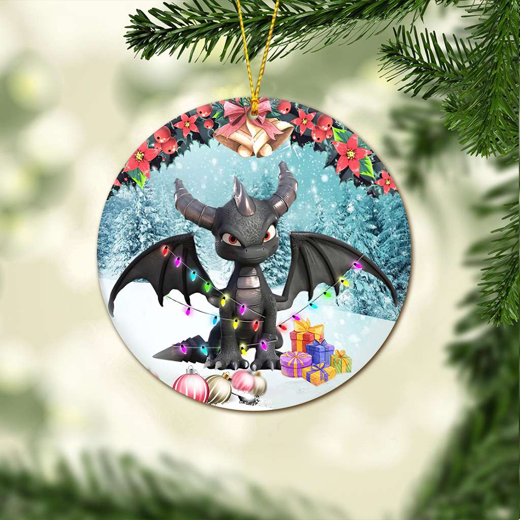Is This Jolly Enough Black Dragon - Dragon Ornament (Printed On Both Sides) 1022