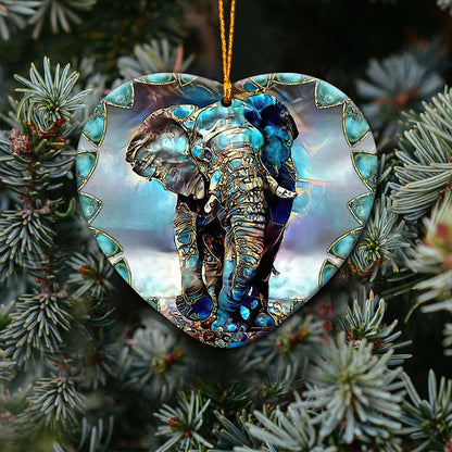 Elephant Glass Texture Printing - Elephant Ornament (Printed On Both Sides) 1122