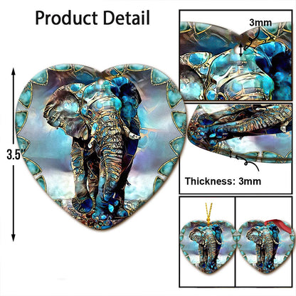 Elephant Glass Texture Printing - Elephant Ornament (Printed On Both Sides) 1122