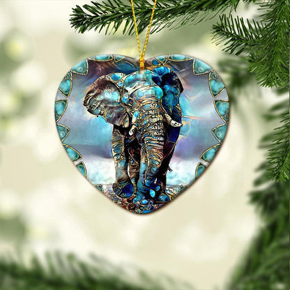 Elephant Glass Texture Printing - Elephant Ornament (Printed On Both Sides) 1122