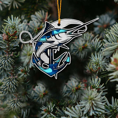 Marlin Fishing - Fishing Ornament (Printed On Both Sides) 1022