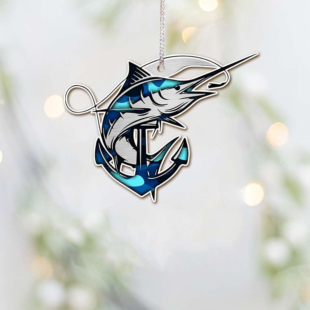 Marlin Fishing - Fishing Ornament (Printed On Both Sides) 1022