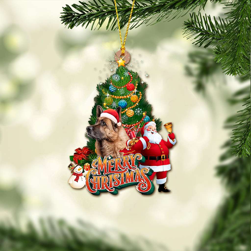 German Shepherd Merry Christmas German Shepherd - Dog Ornament (Printed On Both Sides) 1022