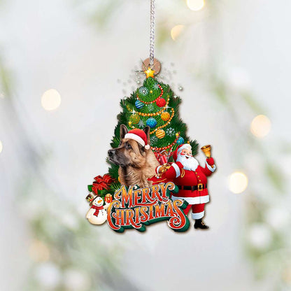 German Shepherd Merry Christmas German Shepherd - Dog Ornament (Printed On Both Sides) 1022