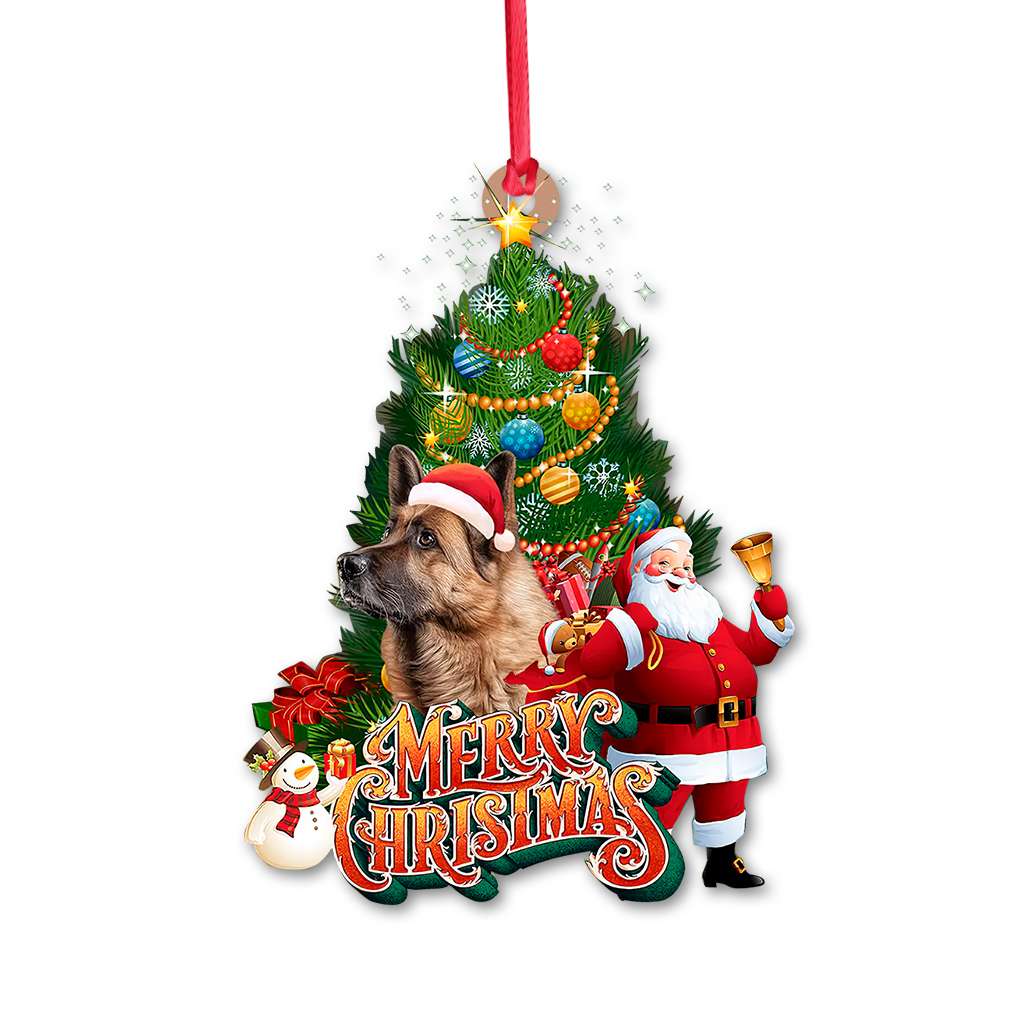 German Shepherd Merry Christmas German Shepherd - Dog Ornament (Printed On Both Sides) 1022