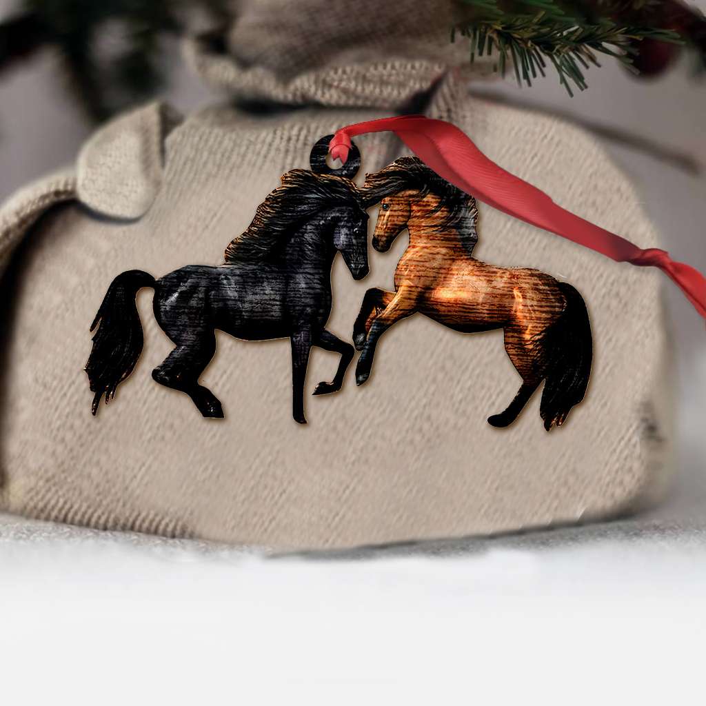 Horses Couple - Horse Ornament (Printed On Both Sides) 1022