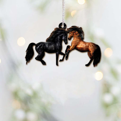 Horses Couple - Horse Ornament (Printed On Both Sides) 1022