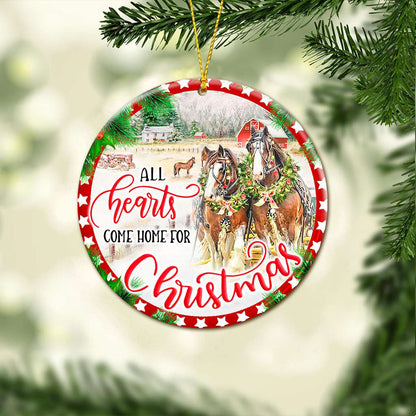 Horse All Hearts Come Home For Christmas - Horse Ornament (Printed On Both Sides) 1022