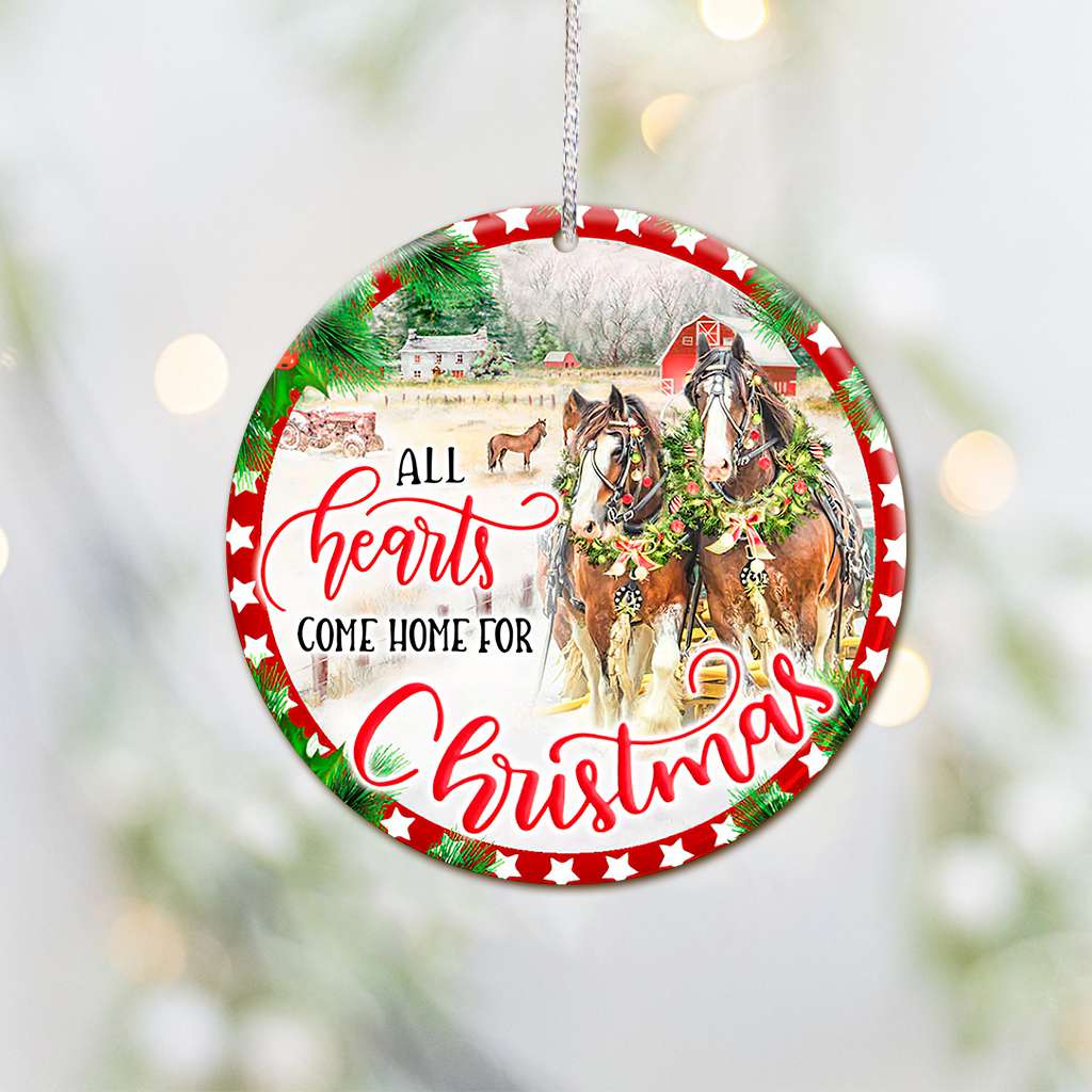 Horse All Hearts Come Home For Christmas - Horse Ornament (Printed On Both Sides) 1022