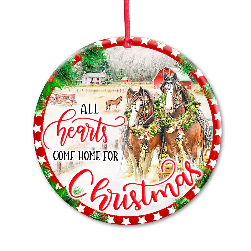 Horse All Hearts Come Home For Christmas - Horse Ornament (Printed On Both Sides) 1022