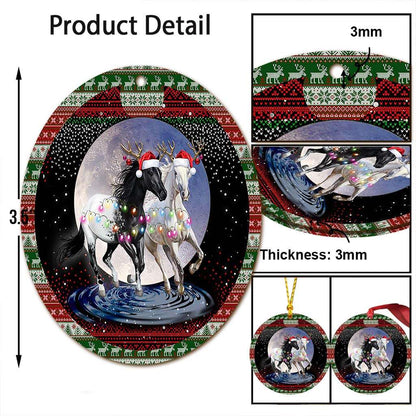 Running Horses Christmas - Horse Ornament (Printed On Both Sides) 1022