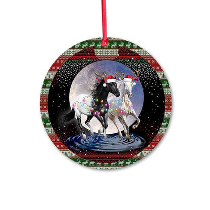 Running Horses Christmas - Horse Ornament (Printed On Both Sides) 1022