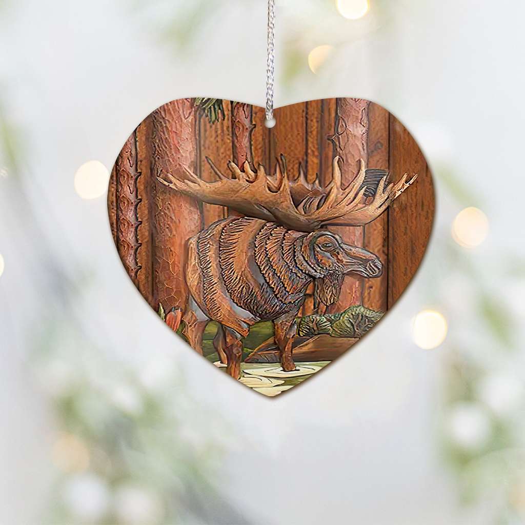 Hunting Wooden Printing Style Moose Hunting - Hunting Ornament (Printed On Both Sides) 1022