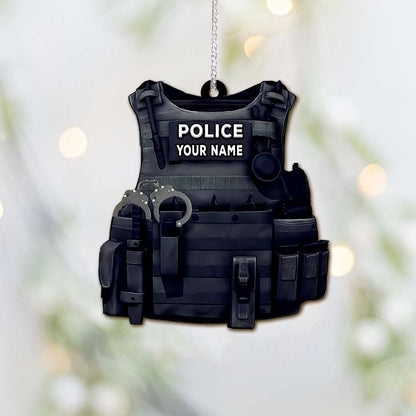 Police Bullet Proof Vest - Personalized Police Officer Ornament (Printed On Both Sides) 1022