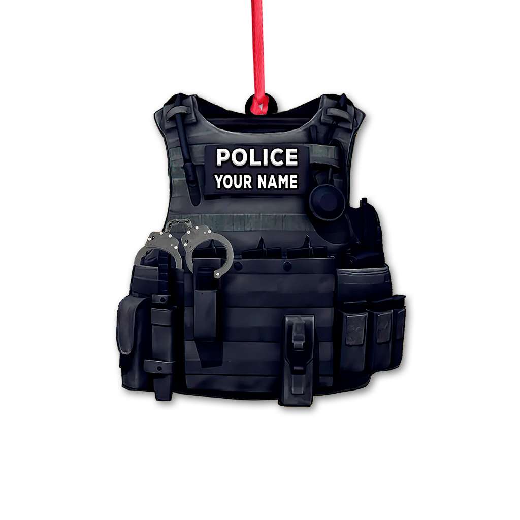 Police Bullet Proof Vest - Personalized Police Officer Ornament (Printed On Both Sides) 1022