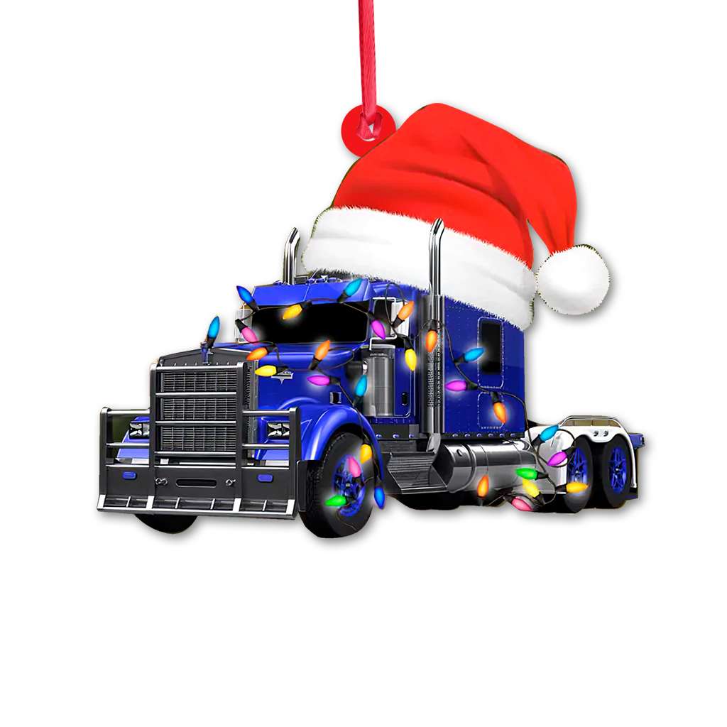 Truck Christmas Lights Trucker - Trucker Ornament (Printed On Both Sides) 1022