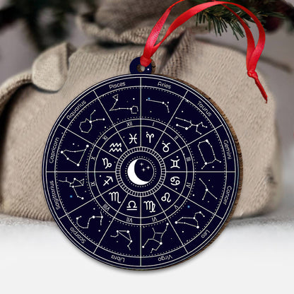 Zodiac Astrology Circle - Witch Ornament (Printed On Both Sides) 1022