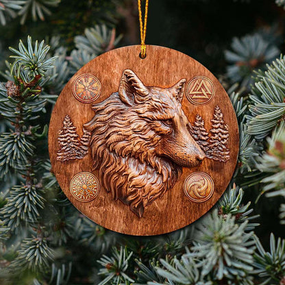 Wolf Viking - Wolf Ornament (Printed On Both Sides) 1022