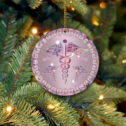 Nurse Jewelry Printing Style Nurse - Round Aluminium Ornament (Printed On Both Sides) 1122