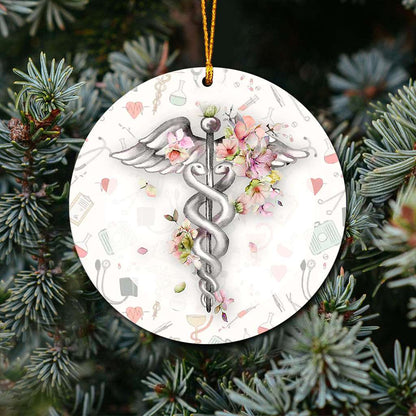 Nurse Symbol Nurse - Round Aluminium Ornament (Printed On Both Sides) 1122