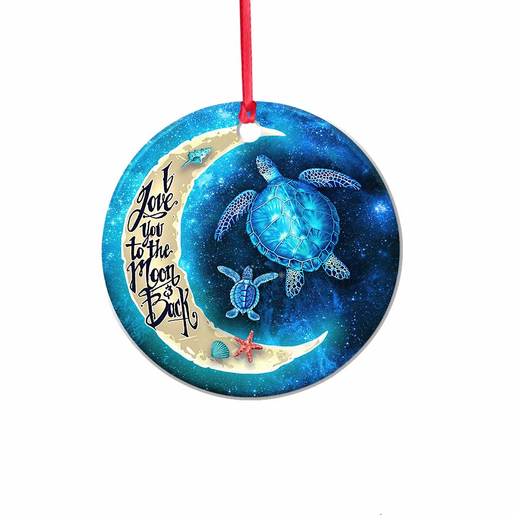 Turtle I Love You To The Moon Turtle - Round Aluminium Ornament (Printed On Both Sides) 1122