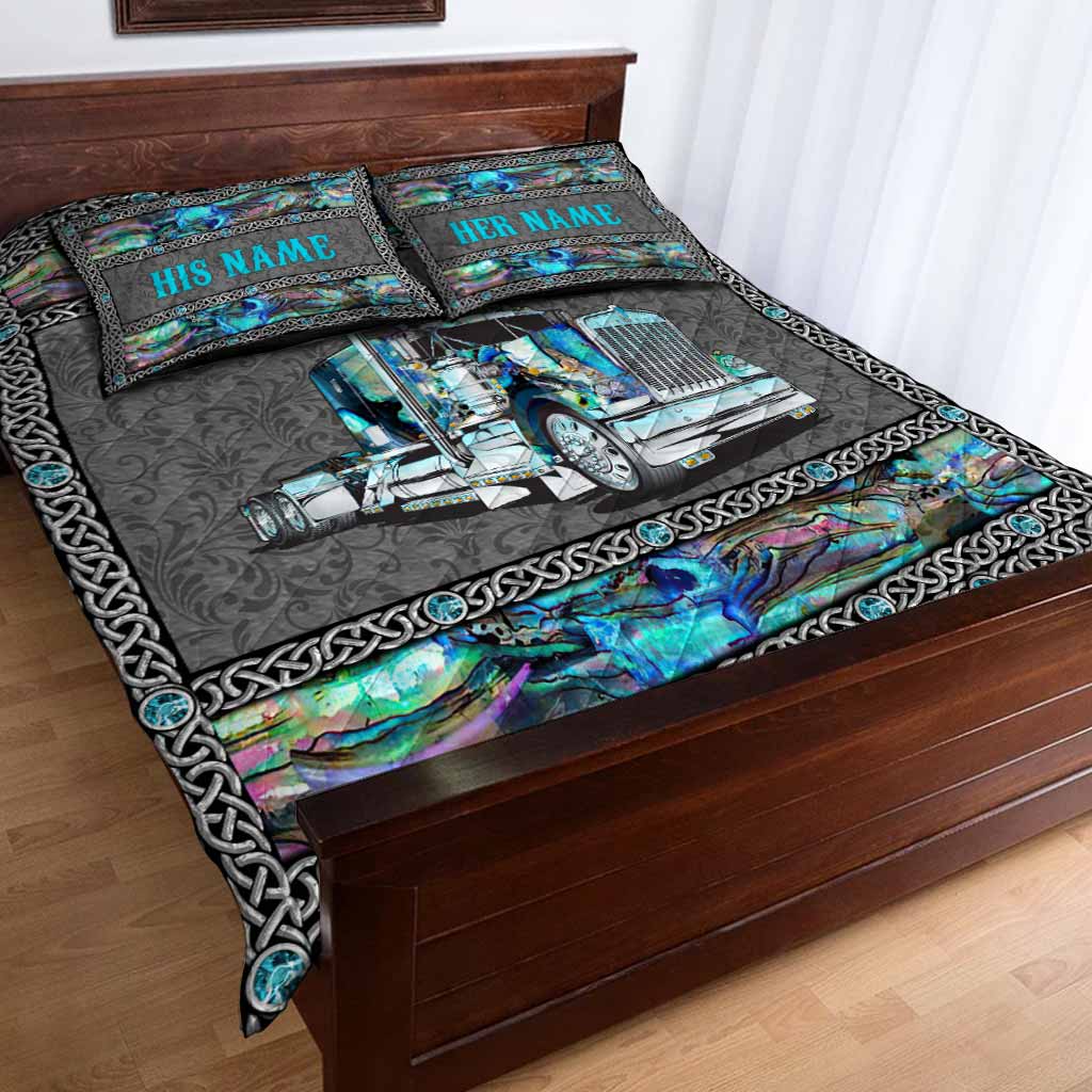 Love Truck Driver - Personalized Trucker Quilt Set