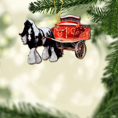 Gypsy Cob Dray Horse Gypsy Vanner Horse Christmas - Horse Ornament (Printed On Both Sides) 1122