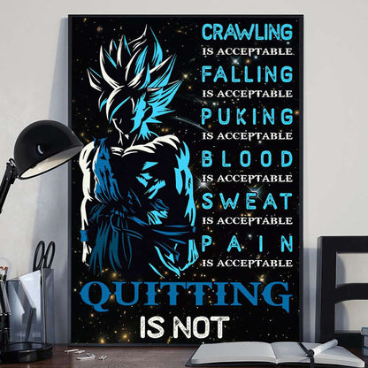 Quitting Is Not Acceptable-  Seven Balls Canvas And Poster 1122