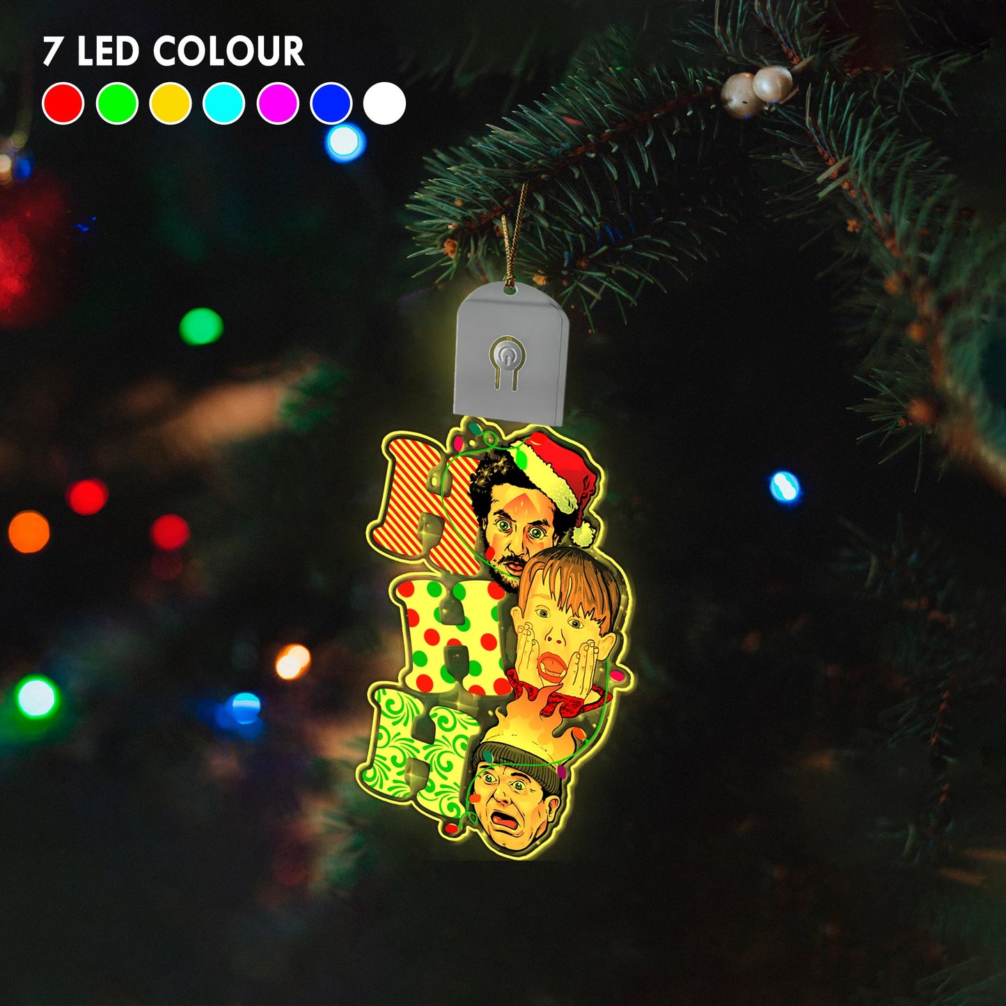 Ho Ho Ho - Christmas Shaped Led Acrylic Ornament