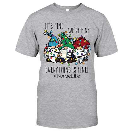 I’m Fine - Christmas Nurse T-shirt and Hoodie