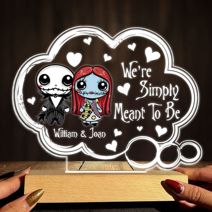 I'm Yours No Returns Or Refunds - Personalized Couple Nightmare Shaped Plaque Light Base