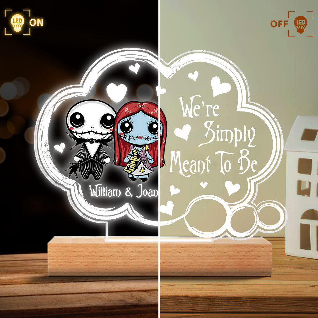 I'm Yours No Returns Or Refunds - Personalized Couple Nightmare Shaped Plaque Light Base