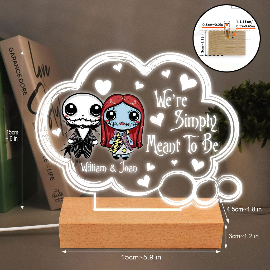 I'm Yours No Returns Or Refunds - Personalized Couple Nightmare Shaped Plaque Light Base