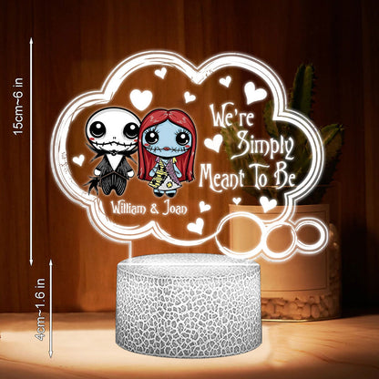 I'm Yours No Returns Or Refunds - Personalized Couple Nightmare Shaped Plaque Light Base