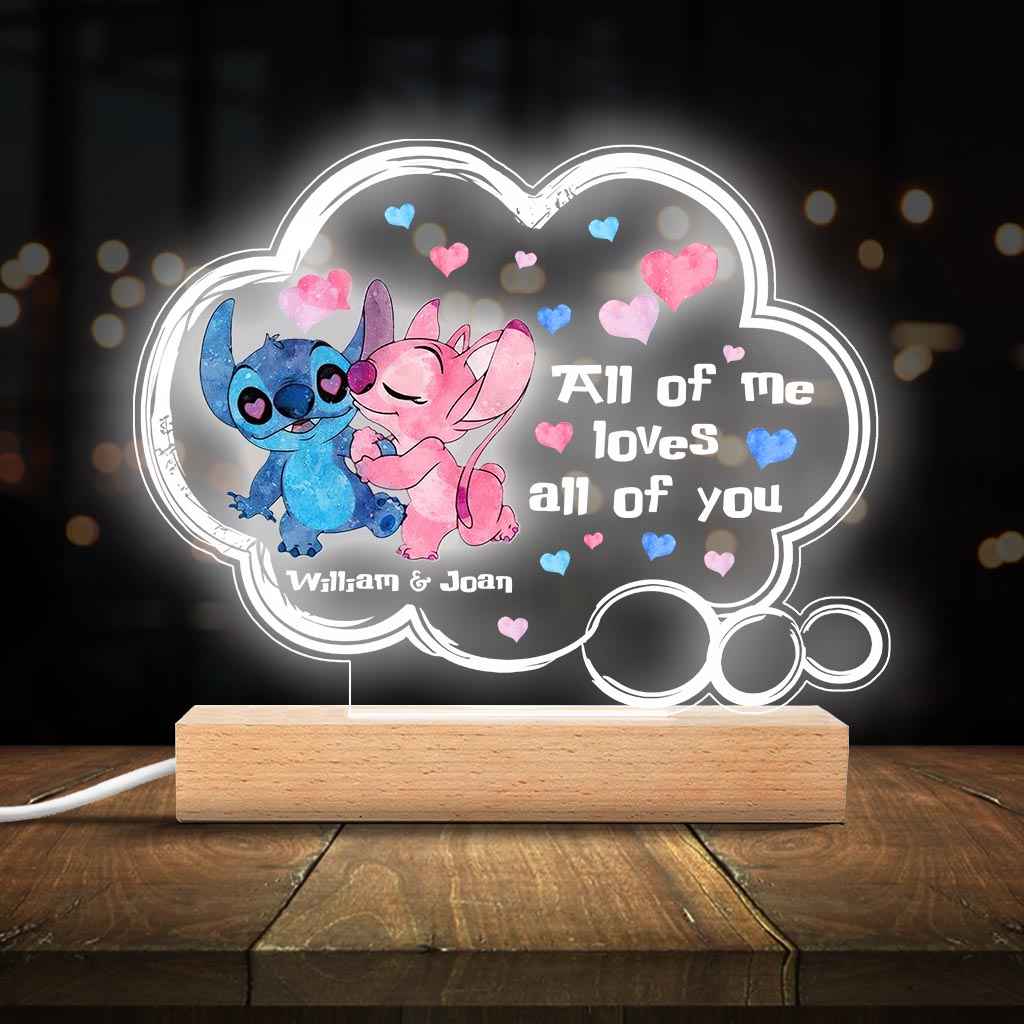 I'm Yours No Returns Or Refunds - Personalized Couple Ohana Shaped Plaque Light Base