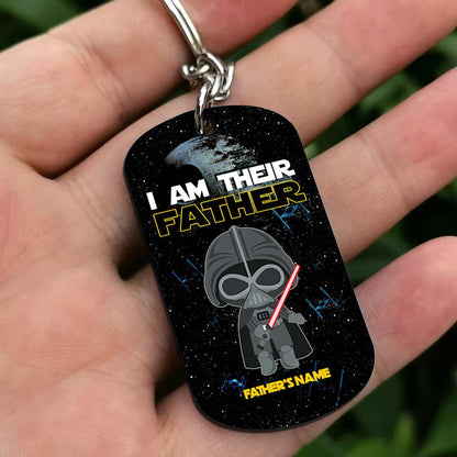 I Am Their Father Grandfather - Personalized Father's Day The Force Stainless Steel Keychain