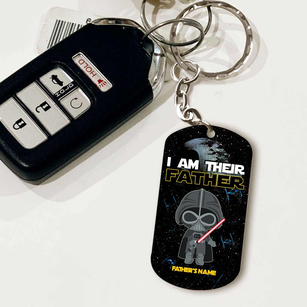 I Am Their Father Grandfather - Personalized Father's Day The Force Stainless Steel Keychain