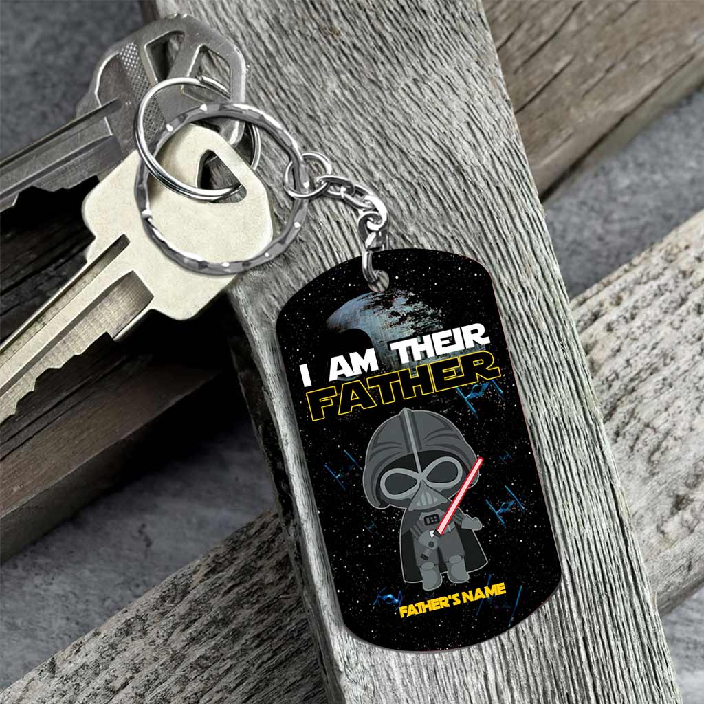 I Am Their Father Grandfather - Personalized Father's Day The Force Stainless Steel Keychain