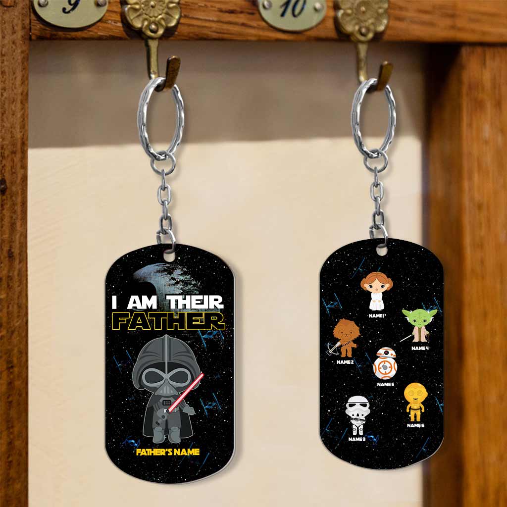 I Am Their Father Grandfather - Personalized Father's Day The Force Stainless Steel Keychain