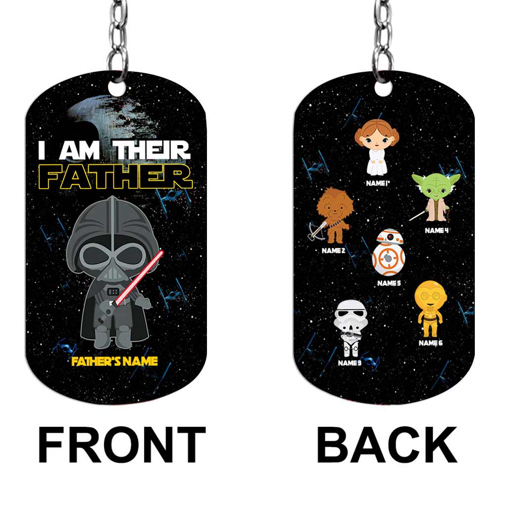 I Am Their Father Grandfather - Personalized Father's Day The Force Stainless Steel Keychain