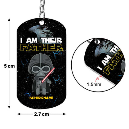 I Am Their Father Grandfather - Personalized Father's Day The Force Stainless Steel Keychain