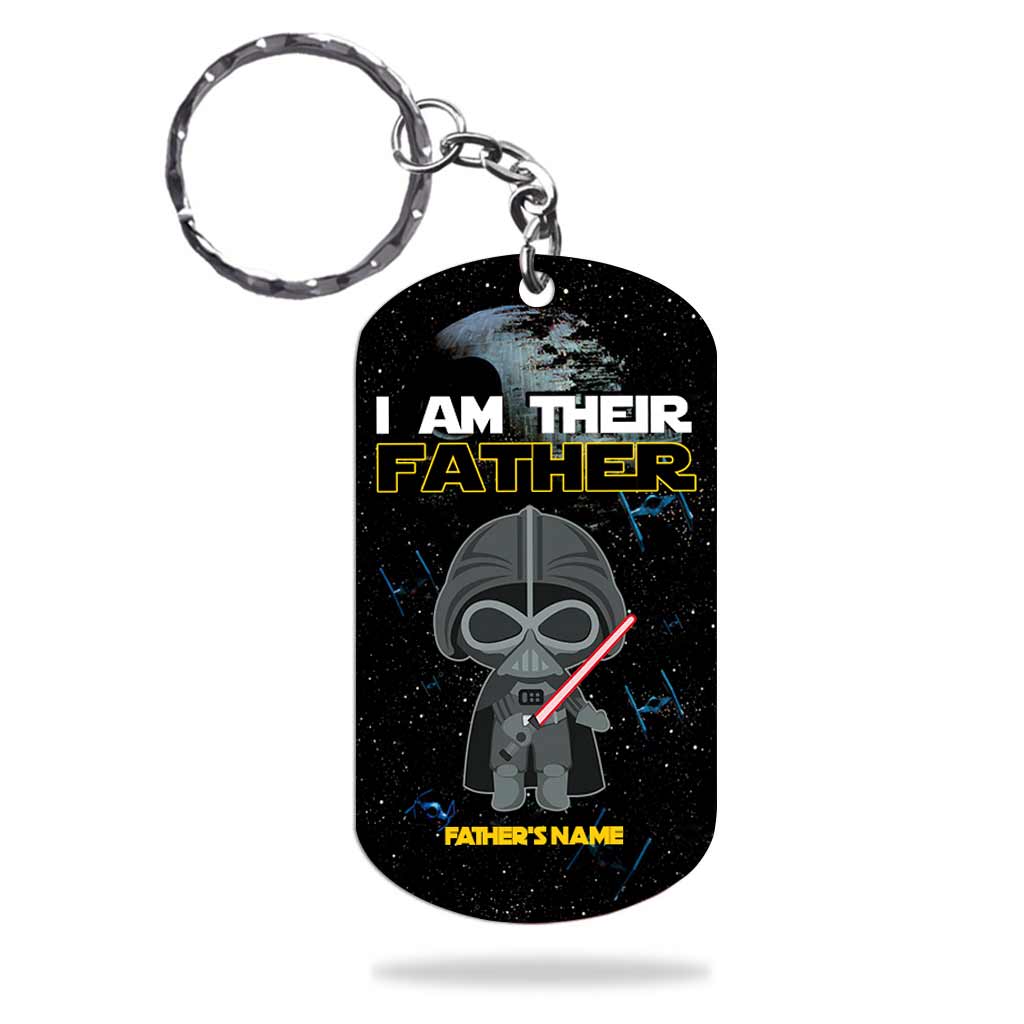 I Am Their Father Grandfather - Personalized Father's Day The Force Stainless Steel Keychain